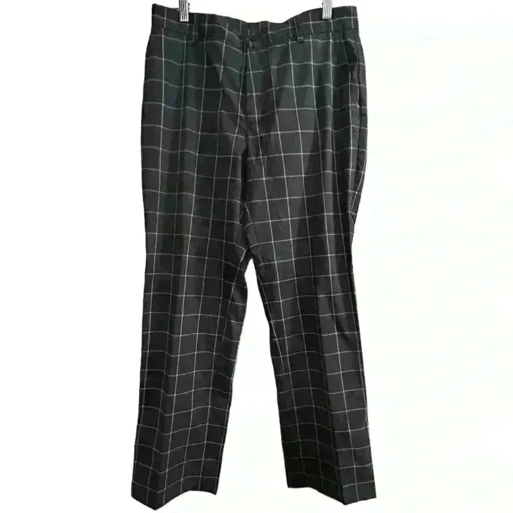 Slazenger‎ Men's Gray Check Chino Golf  Pants Size 32 Lightweight Breathable